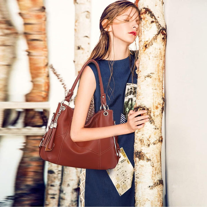 NICOLE & DORIS Damen handtasche Umhängetasche mit grosser Kapazität Weiche Ledertasche shopper Neue
