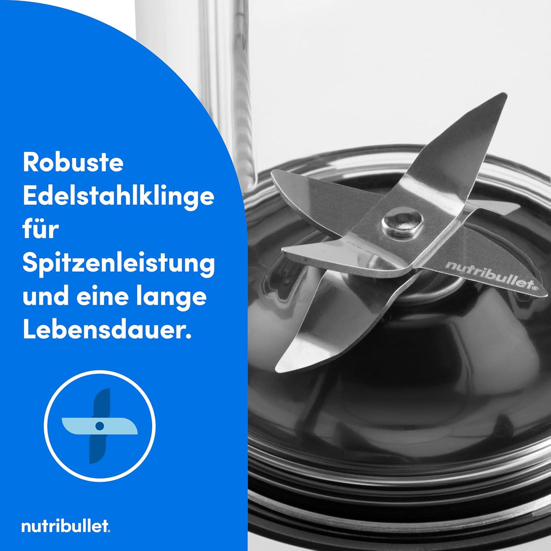 nutribullet Turbo 1000W – Mixer & Smoothie Maker mit 1000 Watt Motor, Mini Blender mit 45-Sekunden A