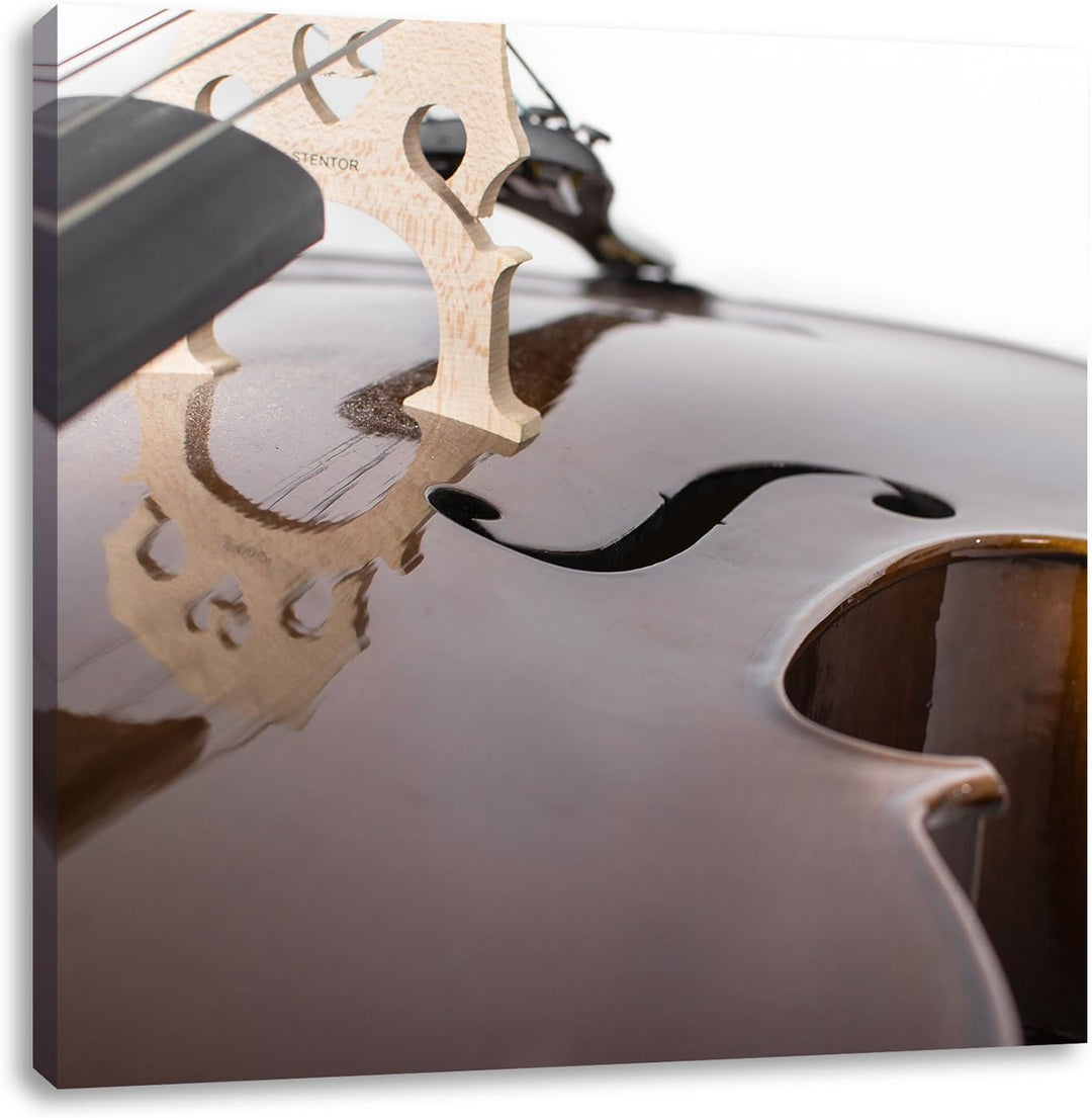 Pixxprint Cello, Format: 70x70 auf Leinwand, XXL riesige Bilder fertig gerahmt mit Keilrahmen, Kunst