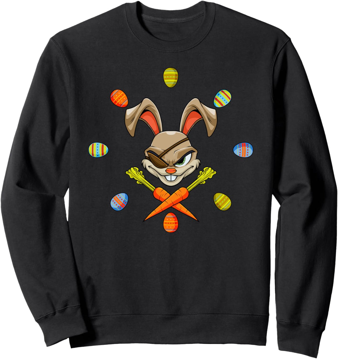 Osterhase Pirat - Bunte Eier und Karotten Geschenk Sweatshirt