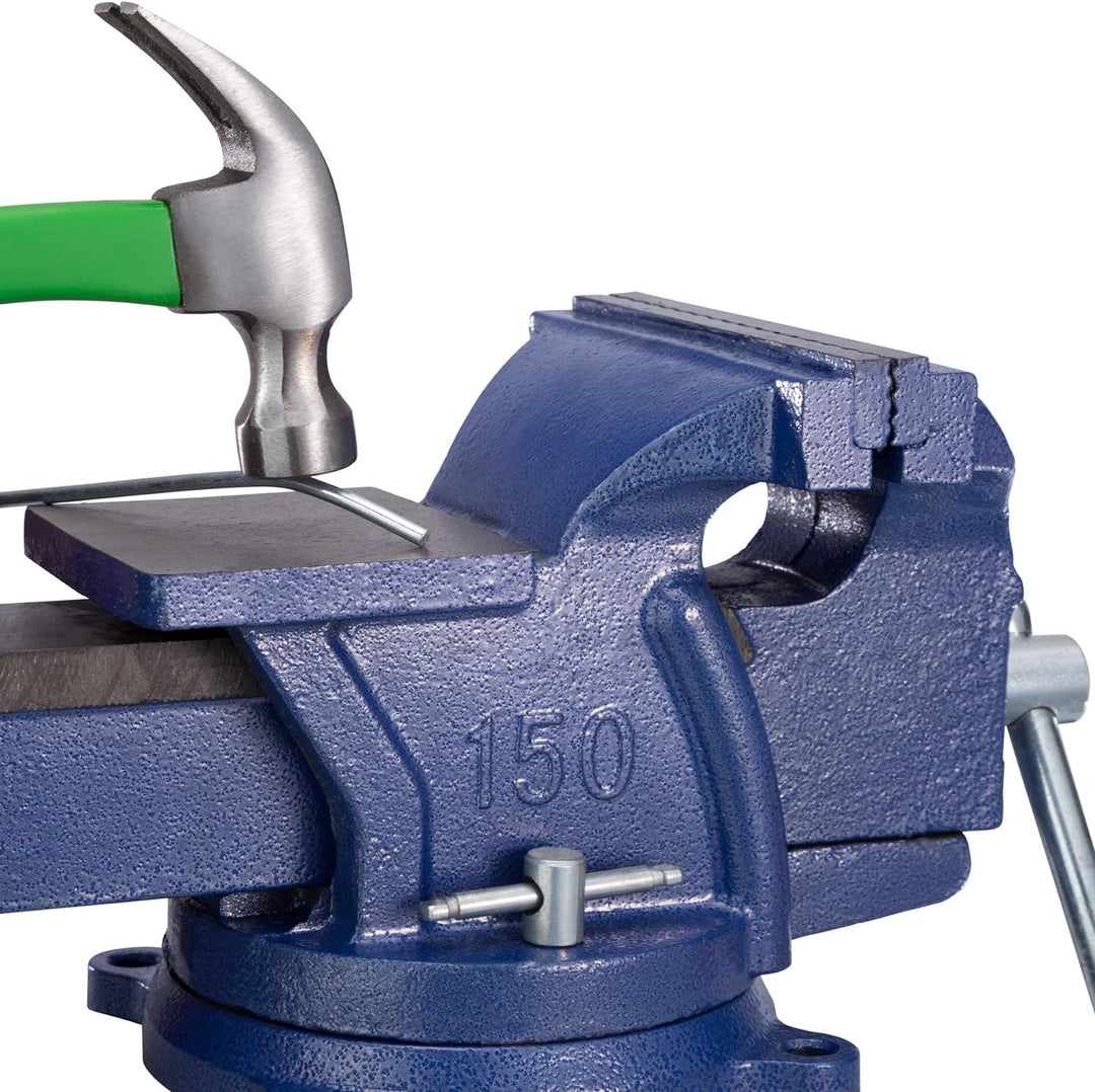 tectake® Schraubstock Amboss 360° drehbar mit Drehteller für Werkbank - diverse Grössen - (Spannweit