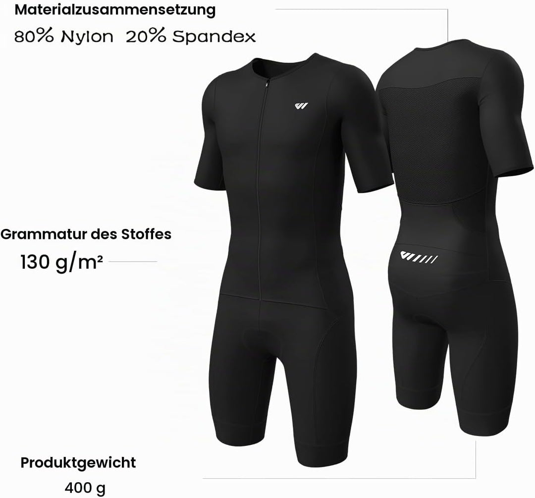 Lo.gas Herren Pro Trisuit Kurzarm Triathlonanzug für Ironman-Rennen und Triathlon-Wettkämpfe - Hochw