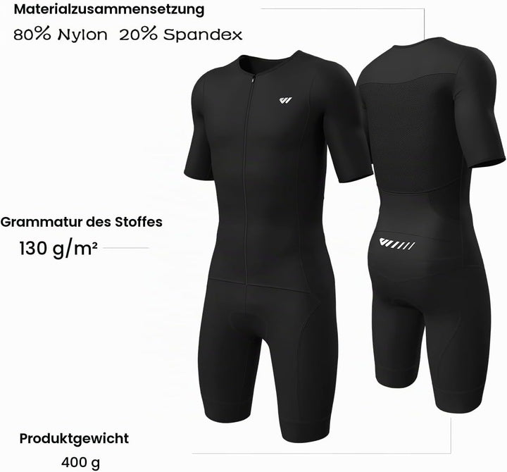 Lo.gas Herren Pro Trisuit Kurzarm Triathlonanzug für Ironman-Rennen und Triathlon-Wettkämpfe - Hochw