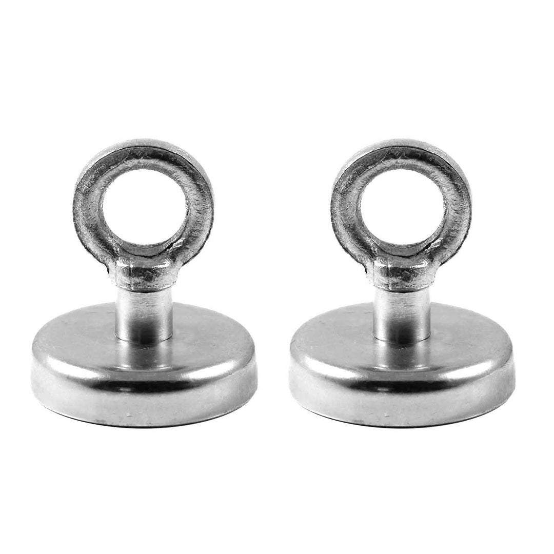 Magnetastico® | 2 Stück Neodym N35 Ösenmagnete 48 mm Ø | Haftkraft 81.0 Kilogramm | 2 Stück mega Sta