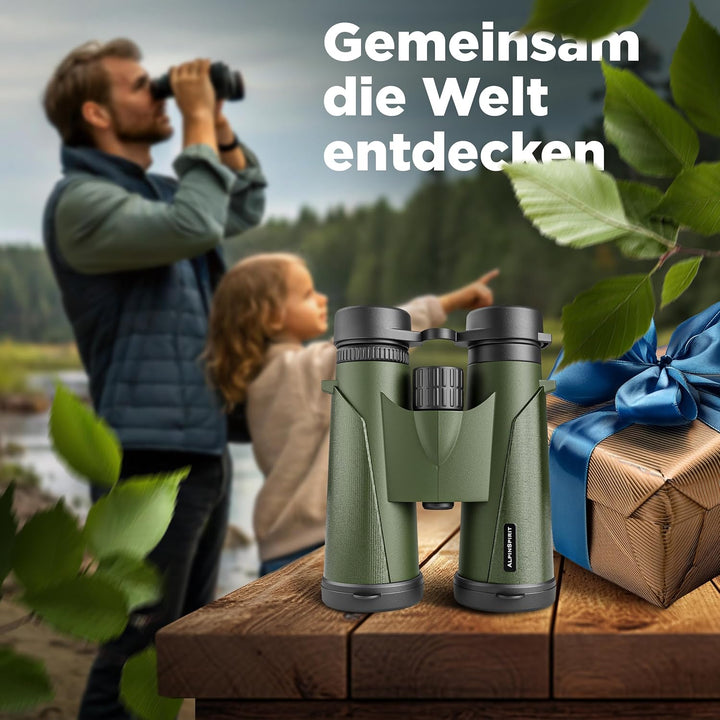 AlpinSpirit© Fernglas 8x42 inkl. Hardcase & Zubehör (Testsieger) – geeignet für Brillenträger - komp