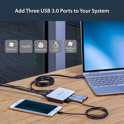 StarTech.com 3 Port USB 3.0 Hub mit Gigabit Ethernet - Powered USB3 mit Ethernet