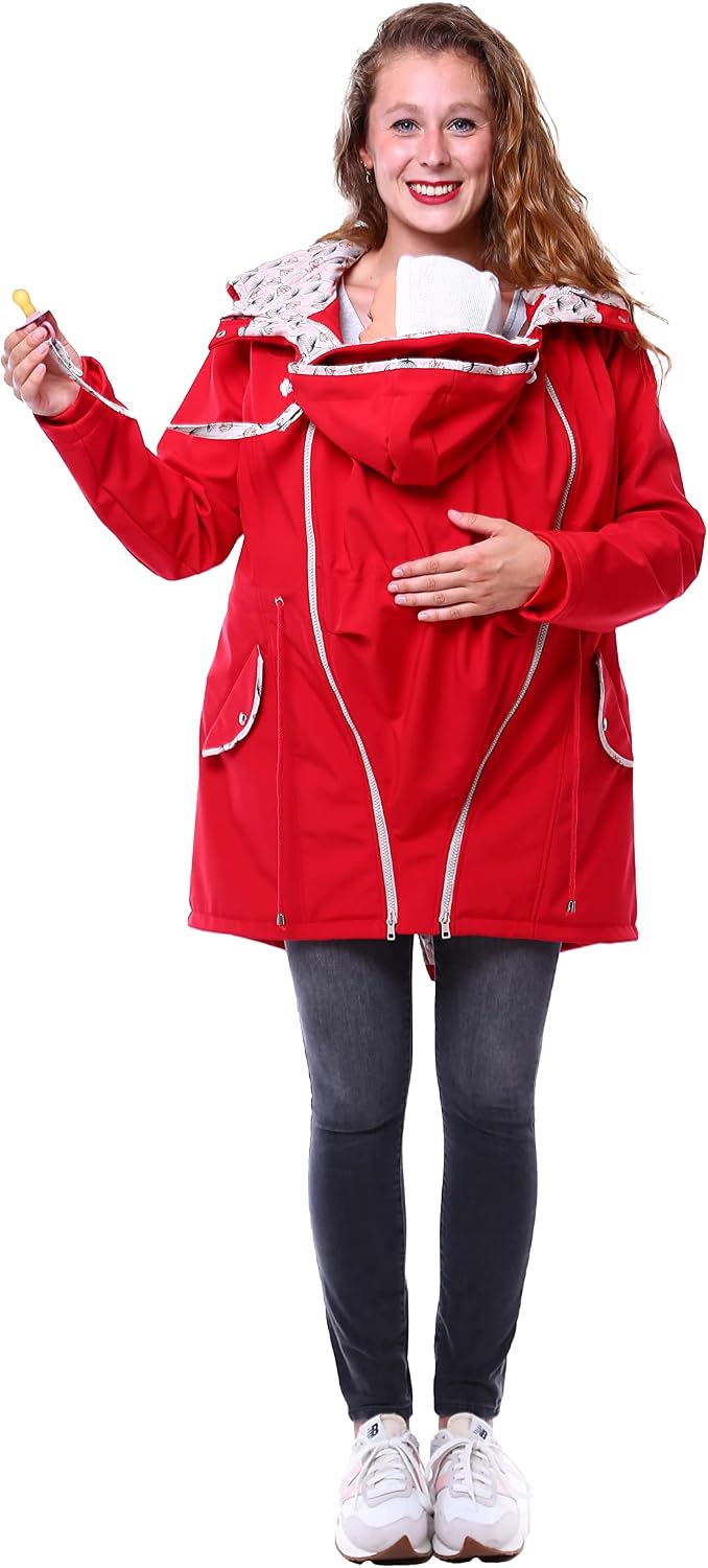 Viva la Mama 4in1 Trageparka für Tragen auf dem Rücken oder der Brust, Allwetter Softshell - PINA L