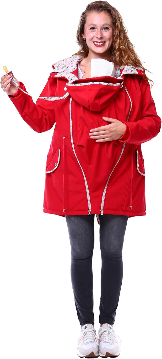 Viva la Mama 4in1 Trageparka für Tragen auf dem Rücken oder der Brust, Allwetter Softshell - PINA S