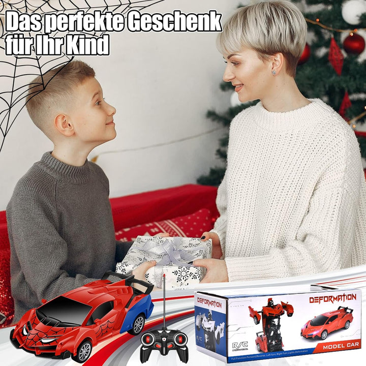 Ferngesteuertes Auto Roboter, Transformator Spielzeug für Junge Mädchen ab 3 4 5 6 7 8 9+ Jahre, RC