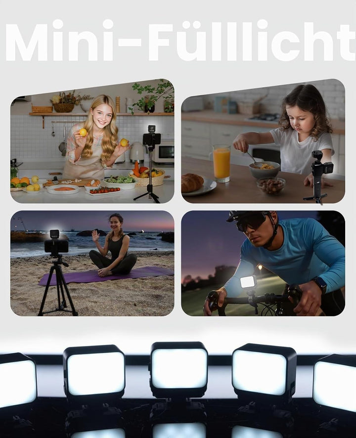 Mini-Licht für Action-Kamera, Osmo Pocket 3 LED Fill Light Attachment Kompatibel mit DJI Osmo Action