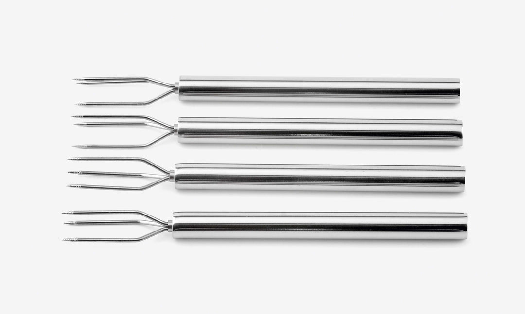 Weis Pellkartoffelgabel Set 4 Stück aus Edelstahl in der Farbe Silber, Masse: 13,4cm x 0,9cm x 0,9cm