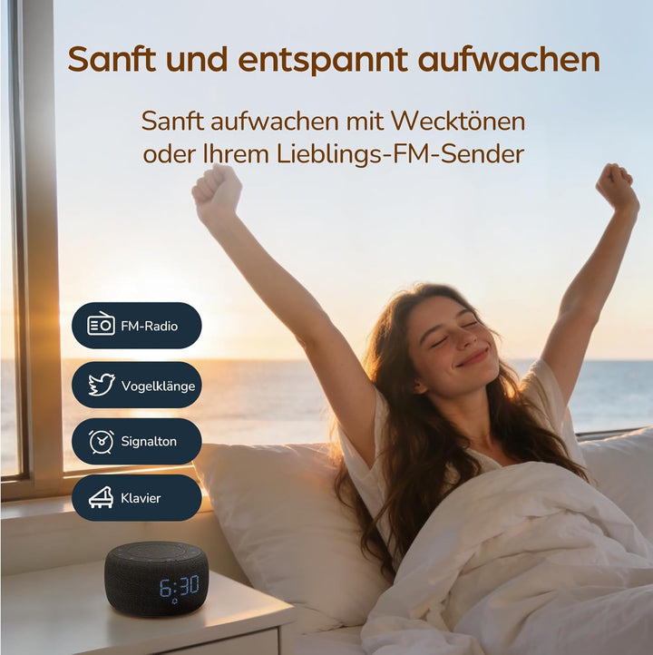 DOUMOSH Radiowecker mit Bluetooth, Wecker Digital mit 0-100% Display Dimmer, Farbige Nachtlicht, Wec