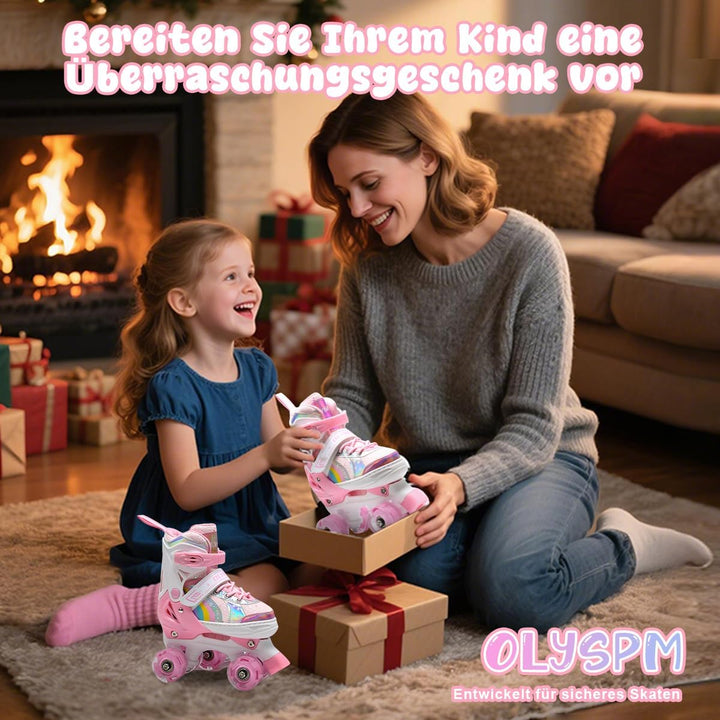 Rollschuhe Kinder Rollschuhe Verstellbar Rollschuhe Damen,LED Rollschuhe und 4 Grössen verstellbar,R