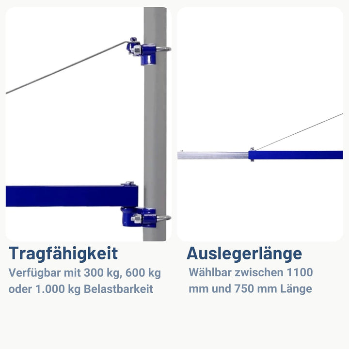 Schwenkarm für Seilwinden 300 kg Tragkraft Kranarm Ausleger Lastarm SWIVEL Halterung für Flaschenzug