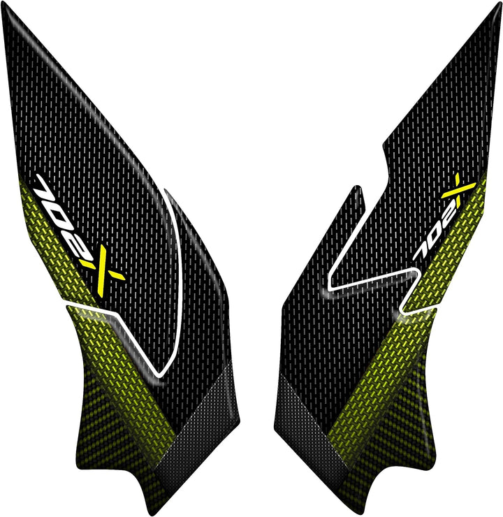 Aufkleber-Set aus Kunstharz, Seitenschutz und Deckel mit 3D-Effekt, kompatibel mit Benelli TRK 702 X