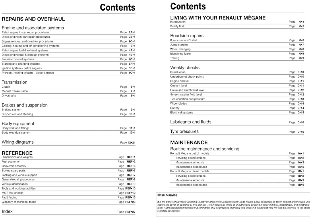 Renault Megane (Oct '08-'14) 58 To 64, Taschenbuch