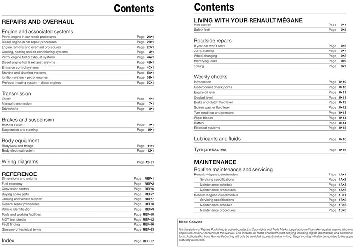 Renault Megane (Oct '08-'14) 58 To 64, Taschenbuch