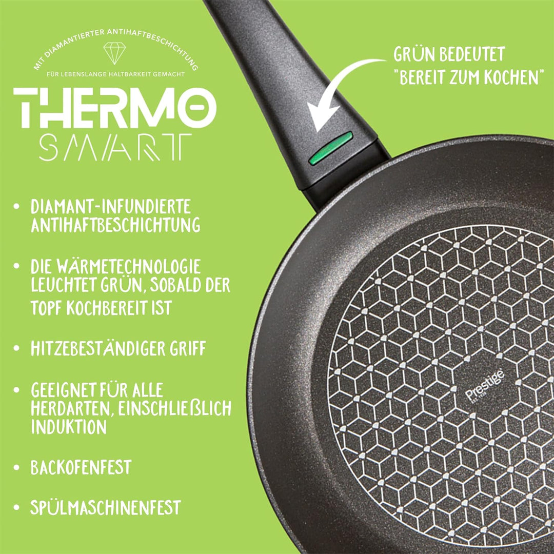 Prestige Thermo Smart Induction Antihaftbeschichtete Wok-Pfanne, 28 cm Durchmesser 28cm Stirfry pan,