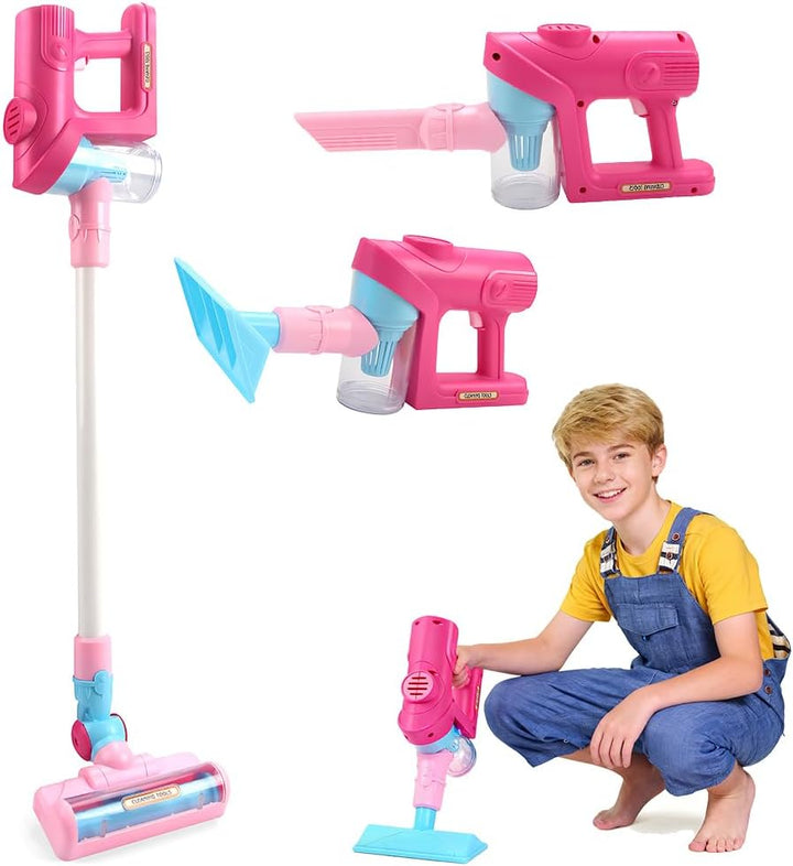 Kinderstaubsauger mit Echter Saugfunktion, SGZIOO Staubsauger Kinder, Staubsauger Spielzeug mit 3 Kö