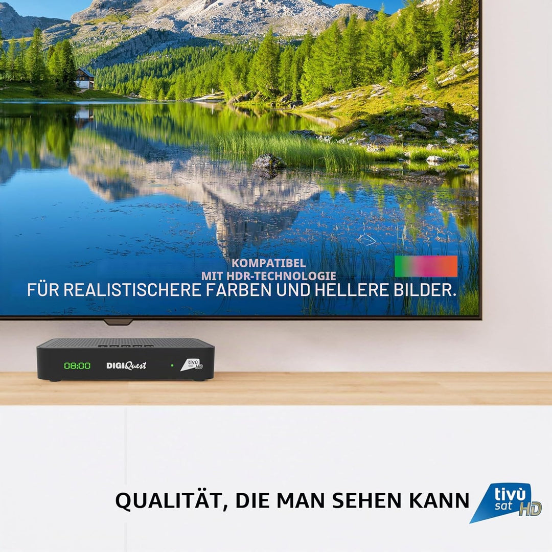 DIGIQUEST Combo-Decoder tivùsat Maximo | DVB-S2 und DVB-T2 | 2-in-1-Fernbedienung | tivùsat-Smartcar