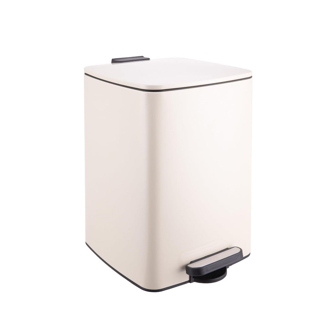 Relaxdays Mülleimer Küche, 20 Liter, Absenkautomatik, beige, Beige