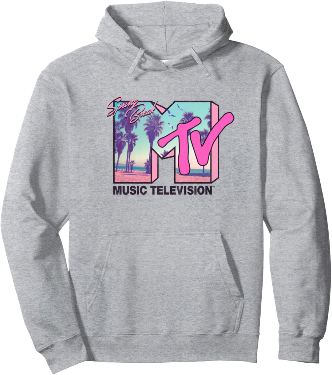 MTV Logo Spring Break Palm Trees Sunset Pullover Hoodie