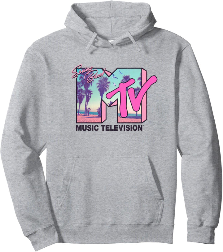 MTV Logo Spring Break Palm Trees Sunset Pullover Hoodie