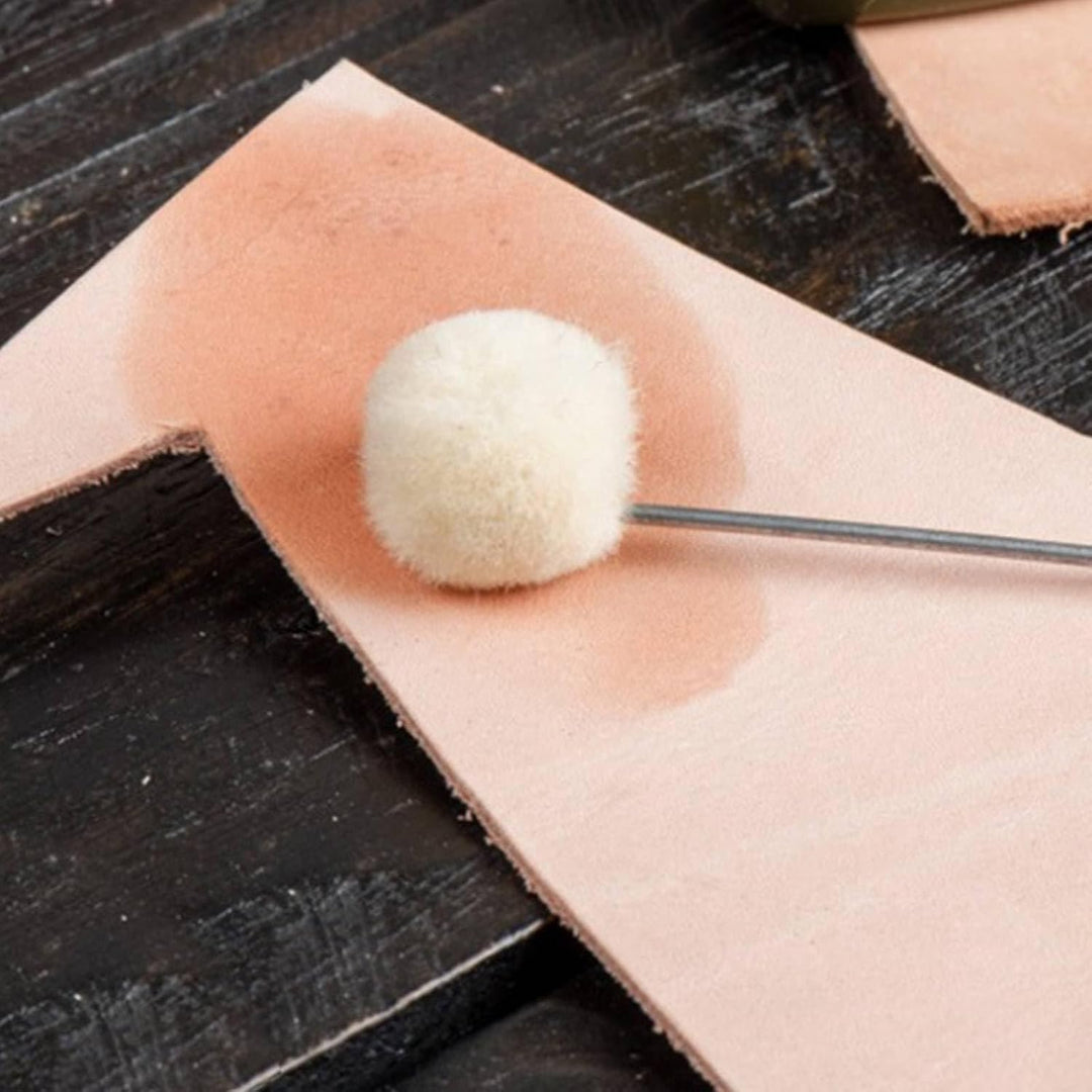 Garosa 100 Stück Wool Daubers Ball mit Metallgriff Leder Dye Tool Dye Dauber Färbepinsel Applikator