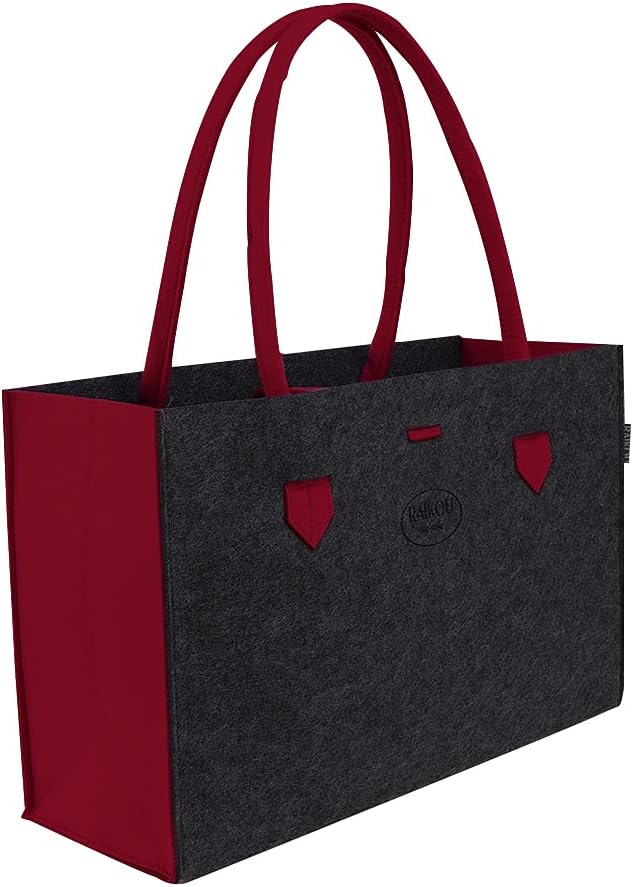 RAIKOU KULT Filz Tasche Shopper; in neuem Design; Filzkorb Einkaufstasche Henkeltasche Zeitungskorb