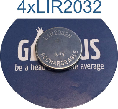 Girafus Knopfzellen Ladegerät für LIR-2032/2016 / 2025 Akkus USB Batterieladegerät Inklusive 4X LiR2