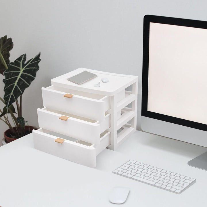 Schubladenbox, Schreibtisch-Organizer mit Schublade, Schreibtisch-Aufbewahrungsbox 3-lagen Schublade