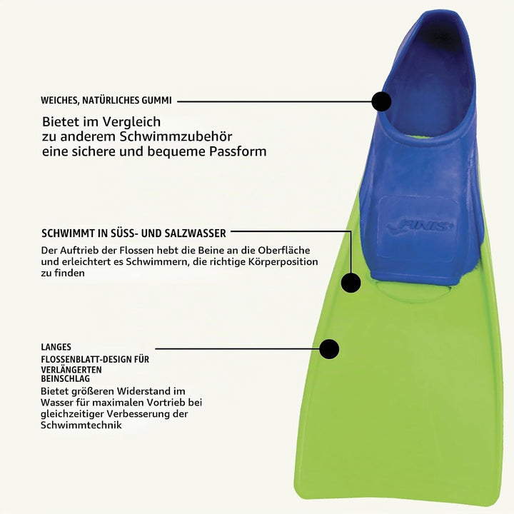 FINIS Long Floating Fins for Swimming and Snorkeling 26-29 Floating 1.05.037, 26-29 Floating 1.05.03