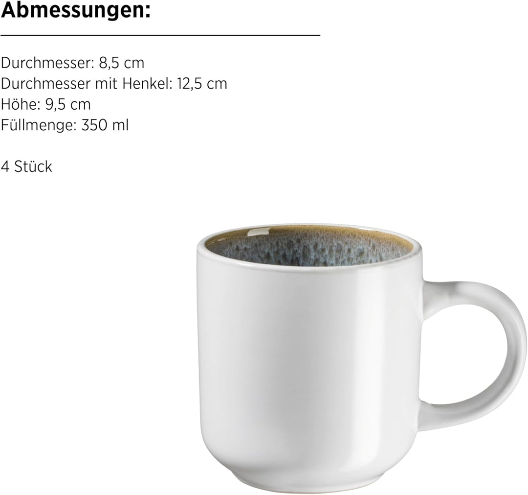 MÄSER Serie Malea, 16-tlg. Kombiservice für 4 Personen im Vintage-Look, grün mit dunklen Sprenkeln,
