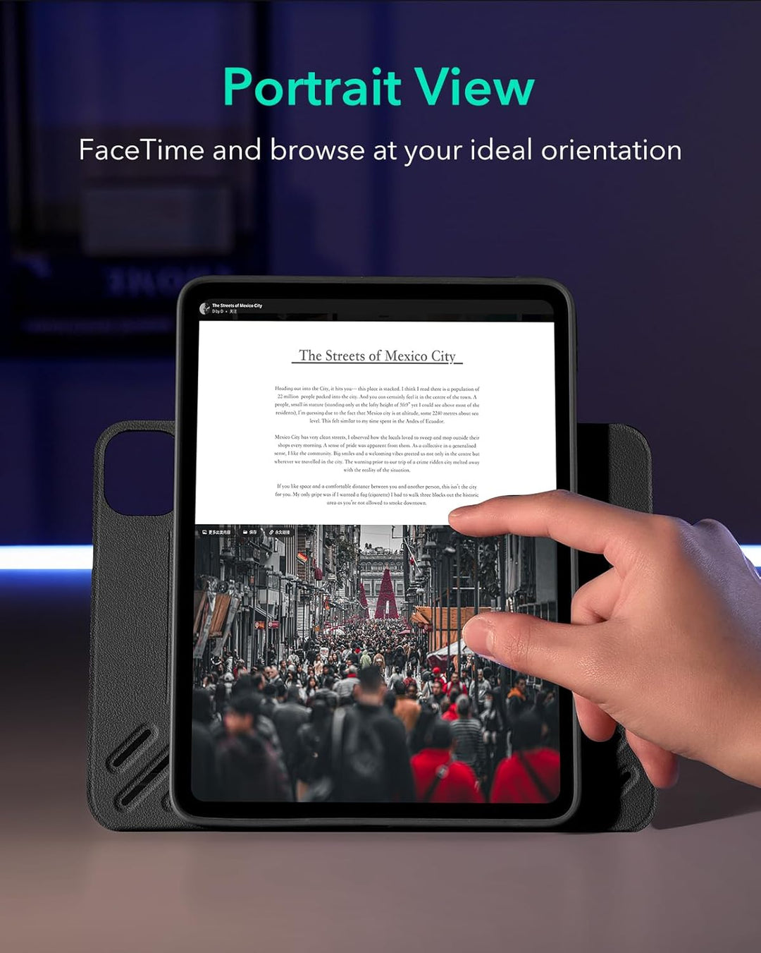 ESR für iPad Pro 13 Hülle (2024), Drehbare Hülle mit Abnehmbarer Magnetabdeckung, Ständer im Hoch-/Q