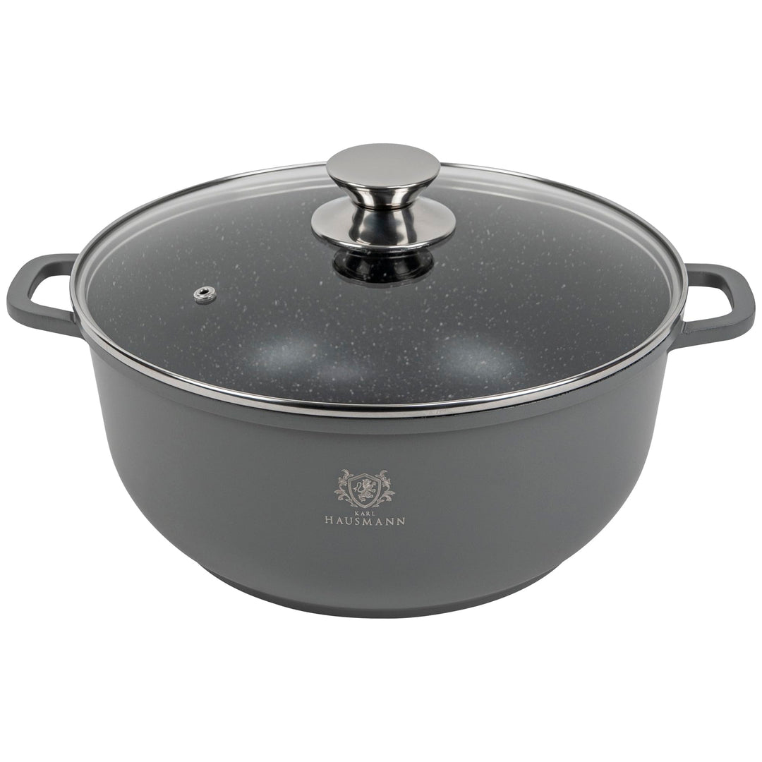 Topf Antihaftbeschichtet mit Deckel - 4.5L - Ø 24 cm - Rund Aluguss Kochtopf beschichtet Für alle He