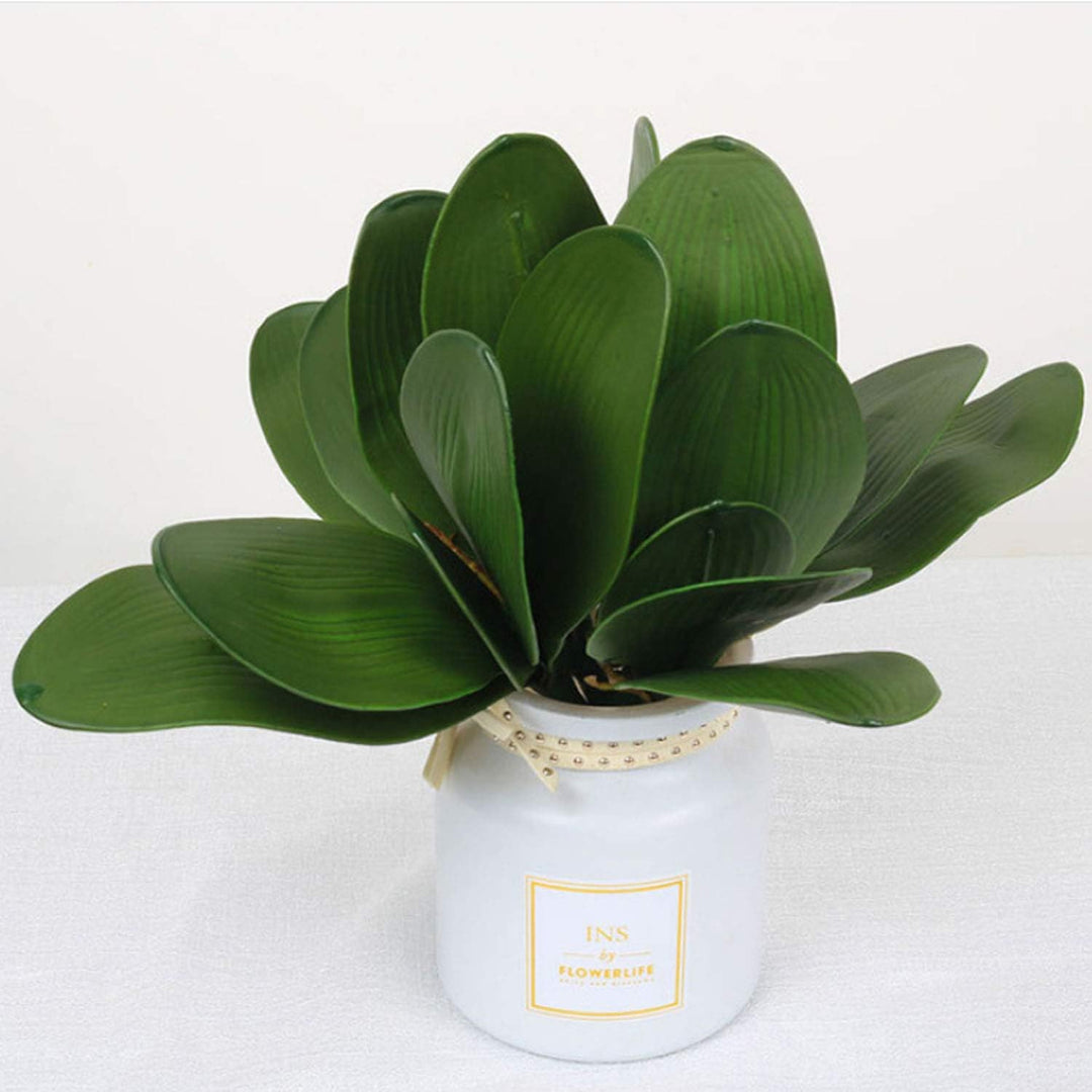 FagusHome 6 Stück künstliche Phalaenopsis Orchideen Blumen Weiss mit 6 Bündeln Künstliche Orchidee B