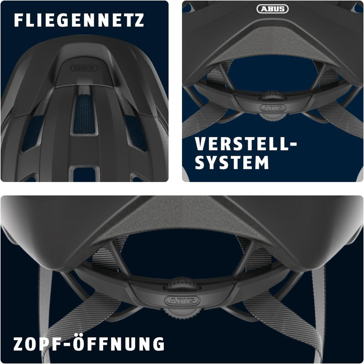 ABUS Rennradhelm Macator - sportiver Fahrradhelm für Einsteiger - auch für Zopfträger/-innen - für D