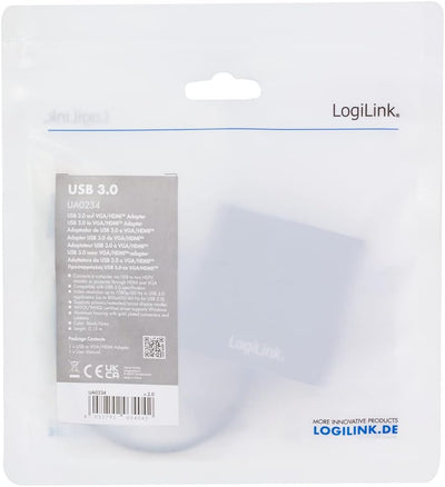 LogiLink Adapter USB 3.0 auf VGA/HDMI, UA0234 zu VGA + HDMI, zu VGA + HDMI