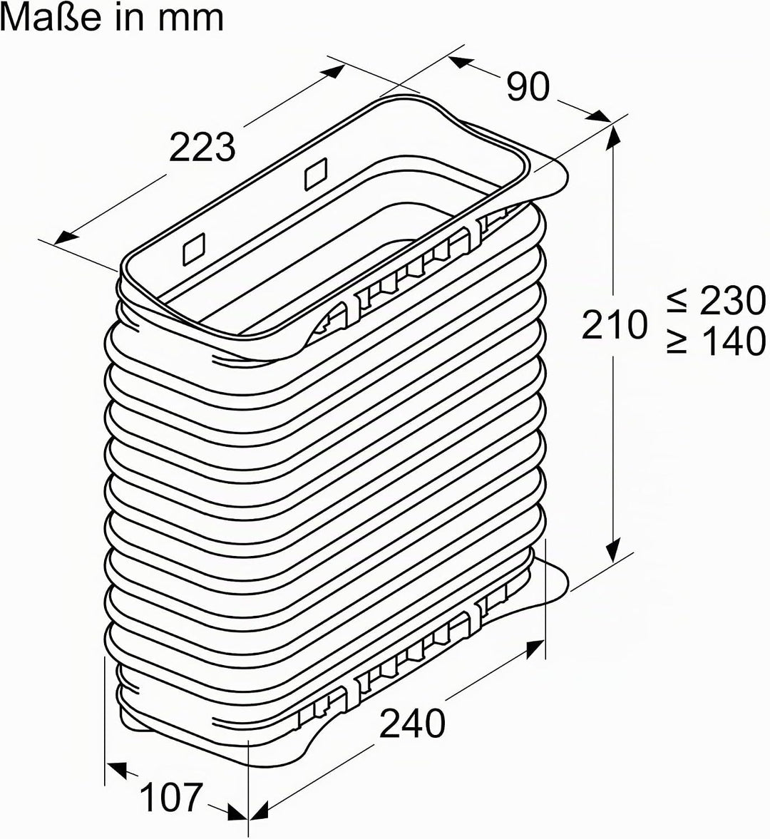 Siemens HZ9VDSS2 Zubehör für Wärmegeräte Abzugssysteme, Flexanschlussstutzen NW 150 flach, Flachkana