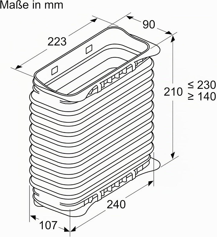 Siemens HZ9VDSS2 Zubehör für Wärmegeräte Abzugssysteme, Flexanschlussstutzen NW 150 flach, Flachkana