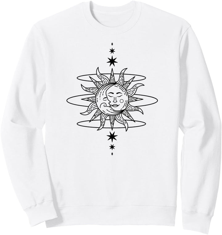 Sun Moon Celestial Minimalist Modern Art Sweatshirt