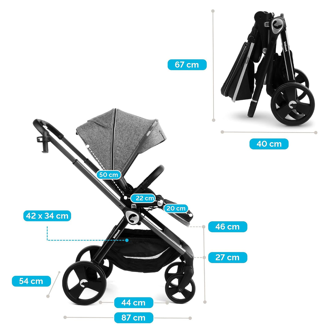 Isbjörn Kinderbuggy ab Geburt bis 22 kg, klappbar mit Liegefunktion, umsetzbare Sitzeinheit, grosse