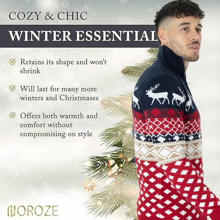 NOROZE Herren Unisex Retro Hässlich Frech Gestrickt Weihnachten Strickpullover Pullover Top XXL Mari