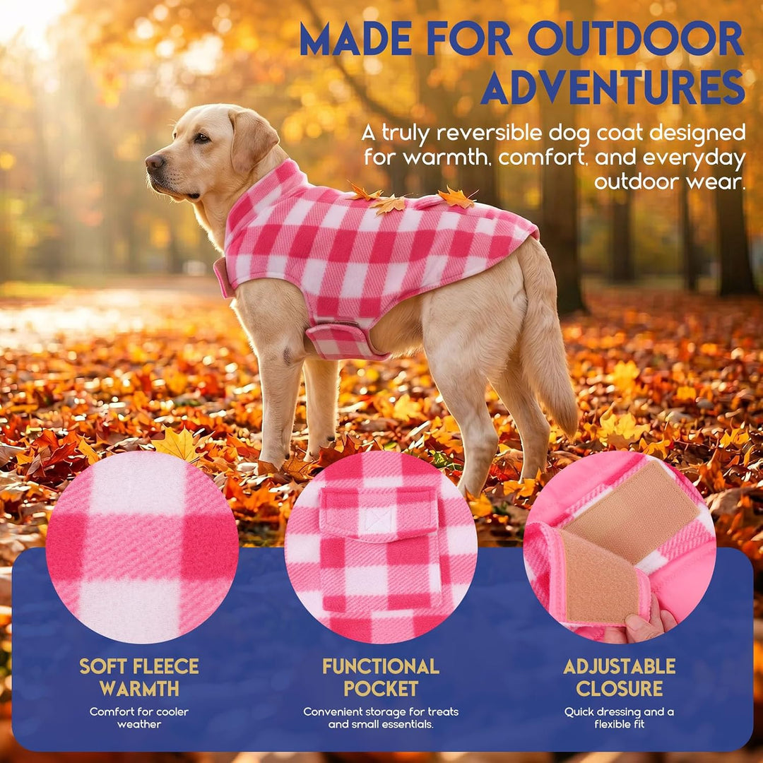 ASENKU Hundemantel für Grosse Hunde 2XL,Warme Hundemantel Winter, Fleece Hundejacke Reversible wasse