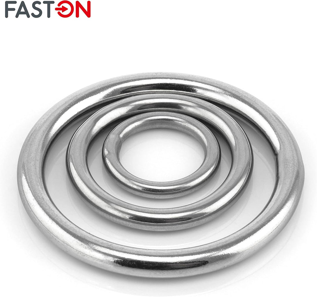 FASTON® Edelstahlringe 12x70mm geschweisst und poliert (2 Stück) Edelstahl O Ring Rundring rostfreie