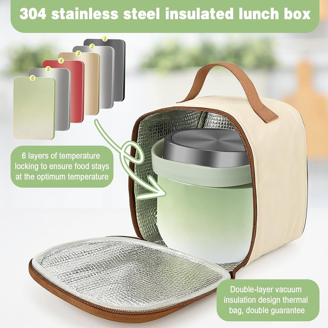 Thermobehälter für Essen 1200ml, 304 Edelstahl Wärmebehälter für Speisen, Thermos-lebensmittelbehält