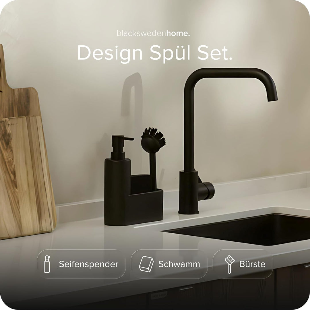 blackswedenhome. Design Spülbecken Organizer mit integriertem Spülmittelspender und Spülbürste und S