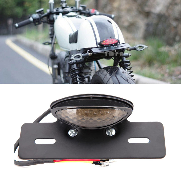 19 LED Motorrad Rücklicht Integriertes Nummernschild Bremsleuchte hinten für Racer Bobber Street Bik