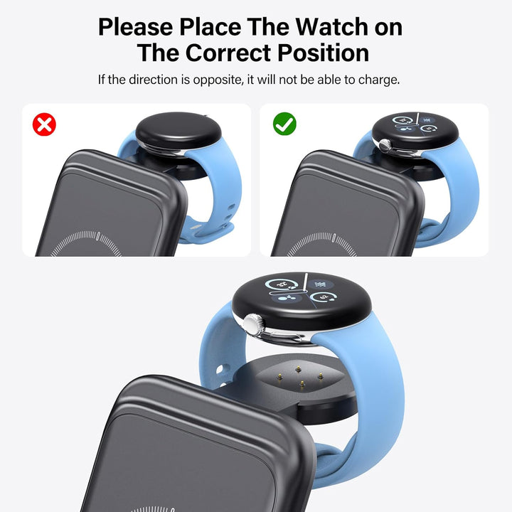 Induktive Ladestation für Google Pixel Watch 3/2, 3 in 1 Kabellose Ladegerät für Google Pixel 9a/9/8