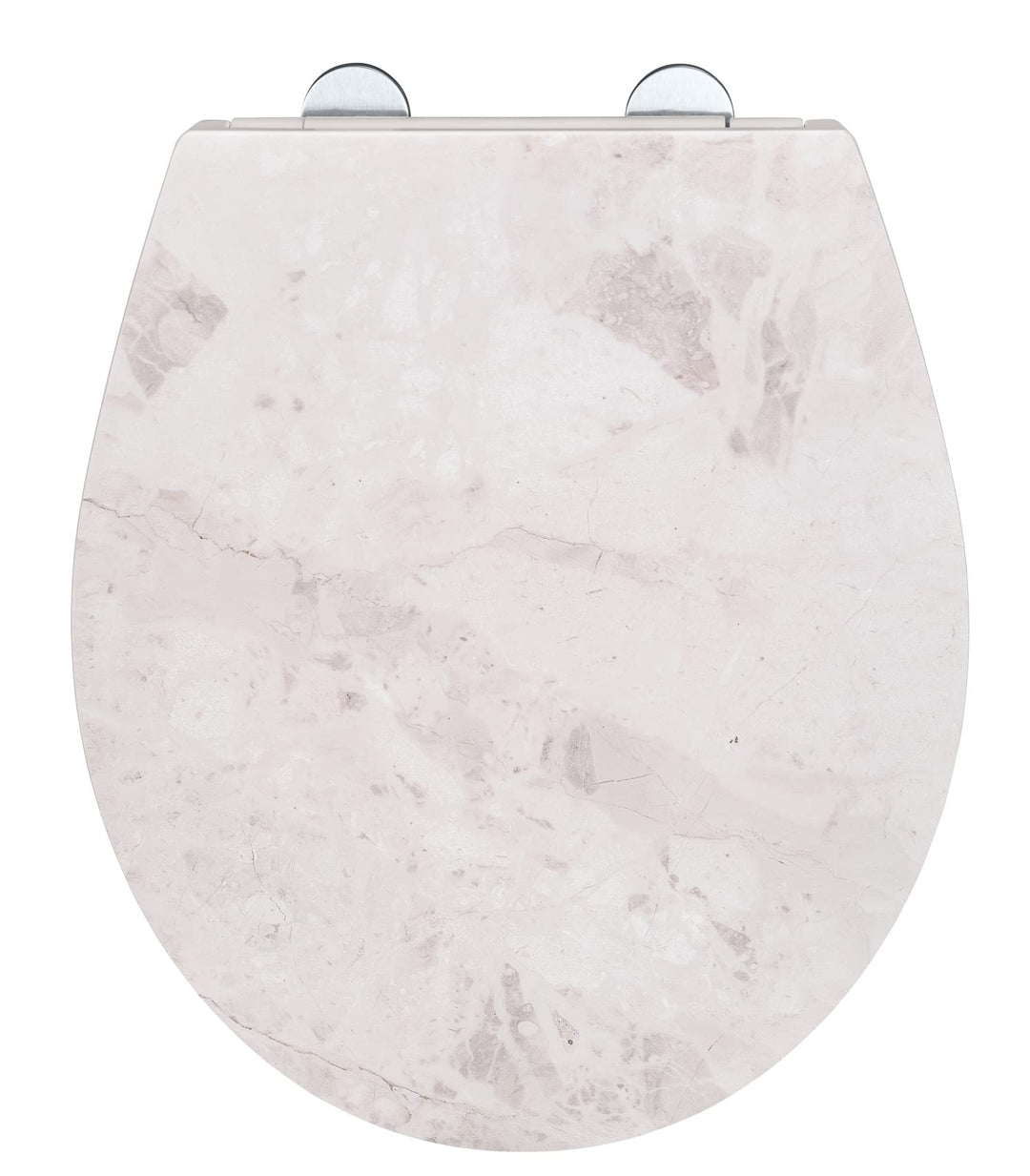 WENKO WC-Sitz White Marble, robuster Toilettensitz aus antibakteriellem Duroplast mit Absenkautomati